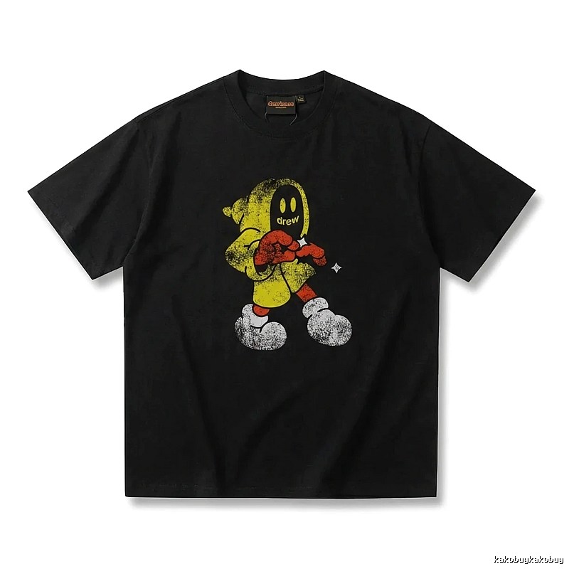 DREW Cartoon Style Black T-shirt