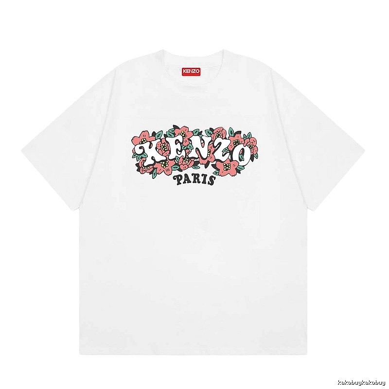 KENZO Floral Collection Street Style White Short-sleeve T-shirt