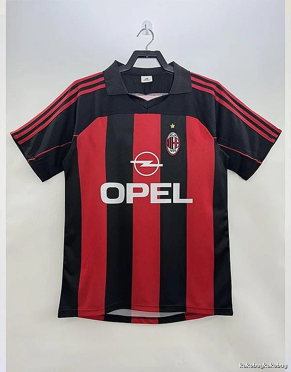 AC Milan Lightweight Retro soccer jersey Red Black Striped for Trend Styling