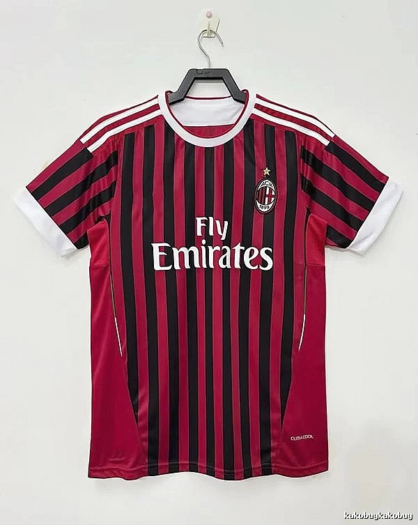 AC Milan Urban Retro soccer jersey Red Black Striped with Statement Pattern