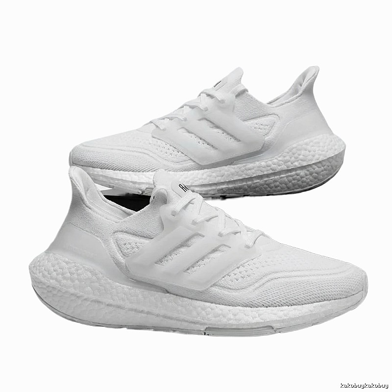 Adidas minimalist style white running shoes