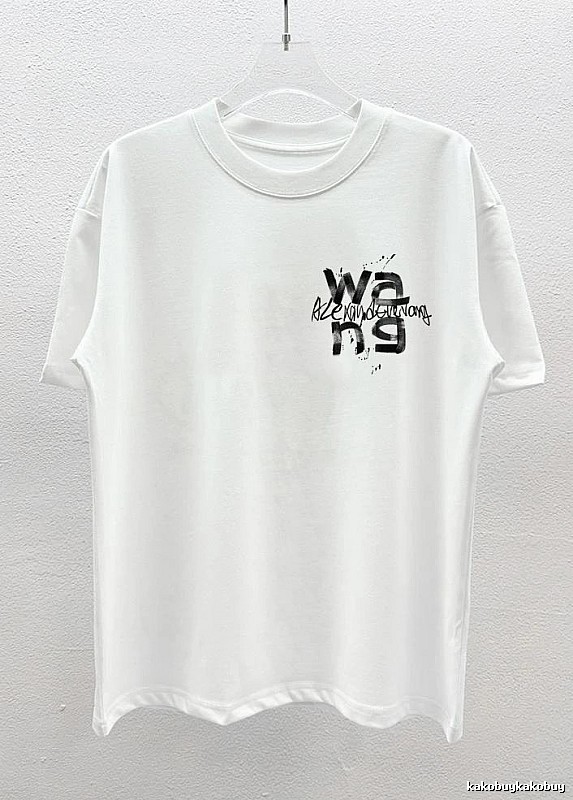 Alexander Wang Ink Wash Print Street Style White T-Shirt