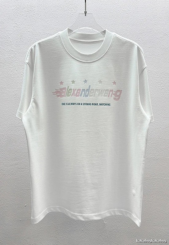 Alexander Wang Letter Print Street Style White T-Shirt