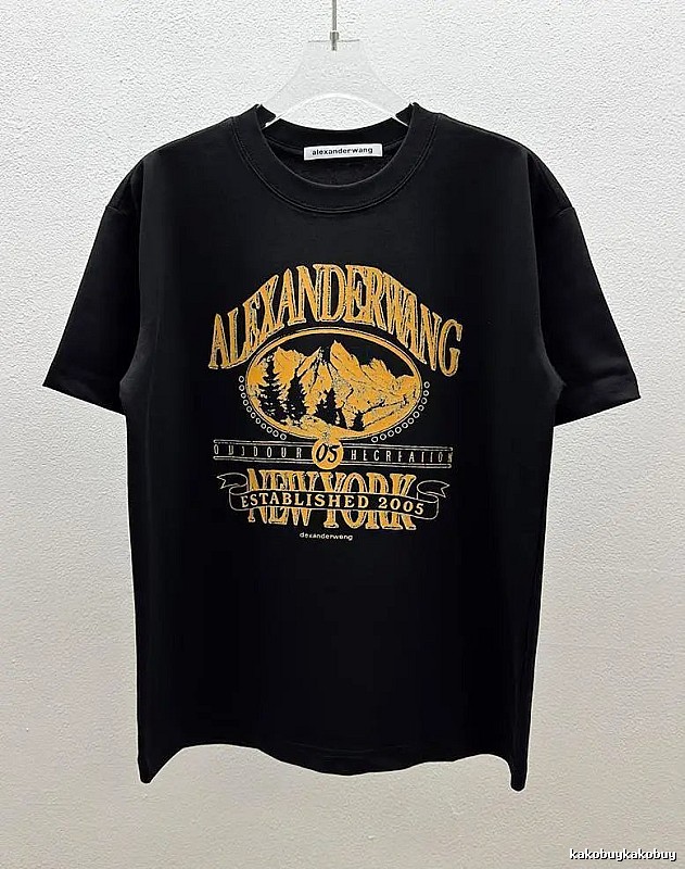 Alexander Wang Vintage-style Printed Black T-Shirt
