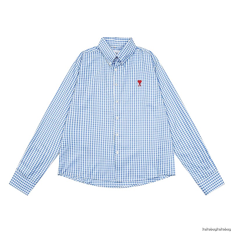 AMI Love Blue Checkered Shirt