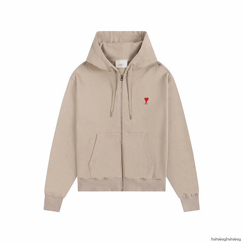 AMI Love Minimalist Style Beige Cardigan