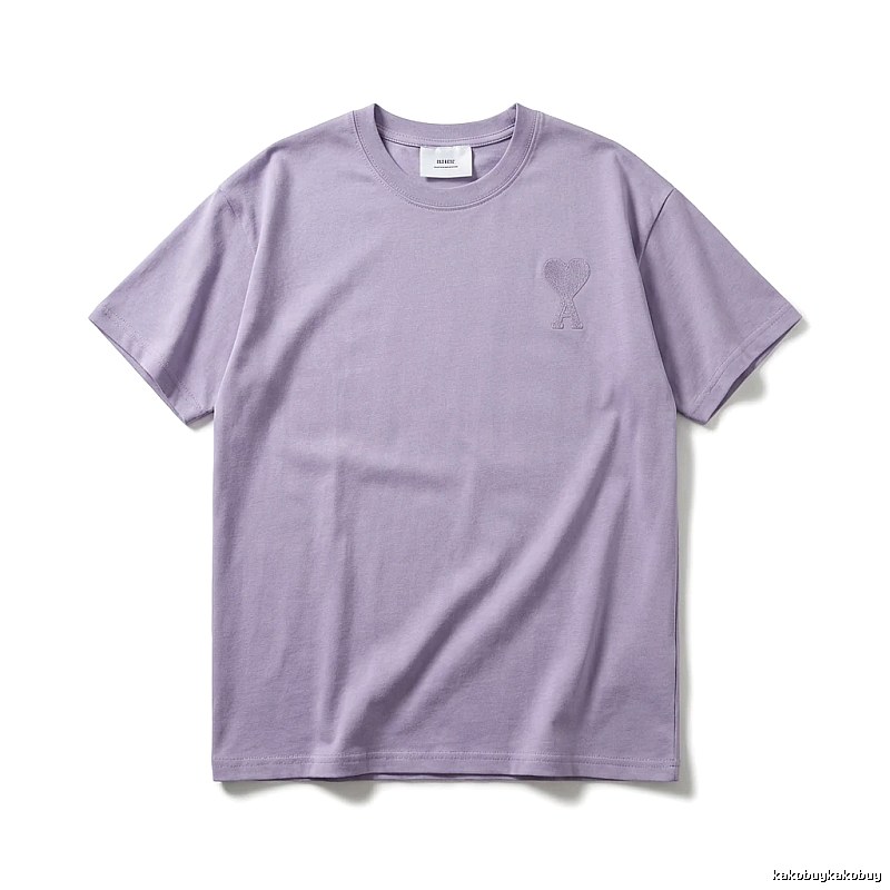 AMI Love Minimalist Style Light Purple T-shirt