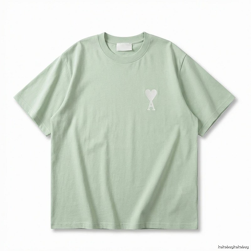 AMI Love Series Simple Style Light Green T-shirt