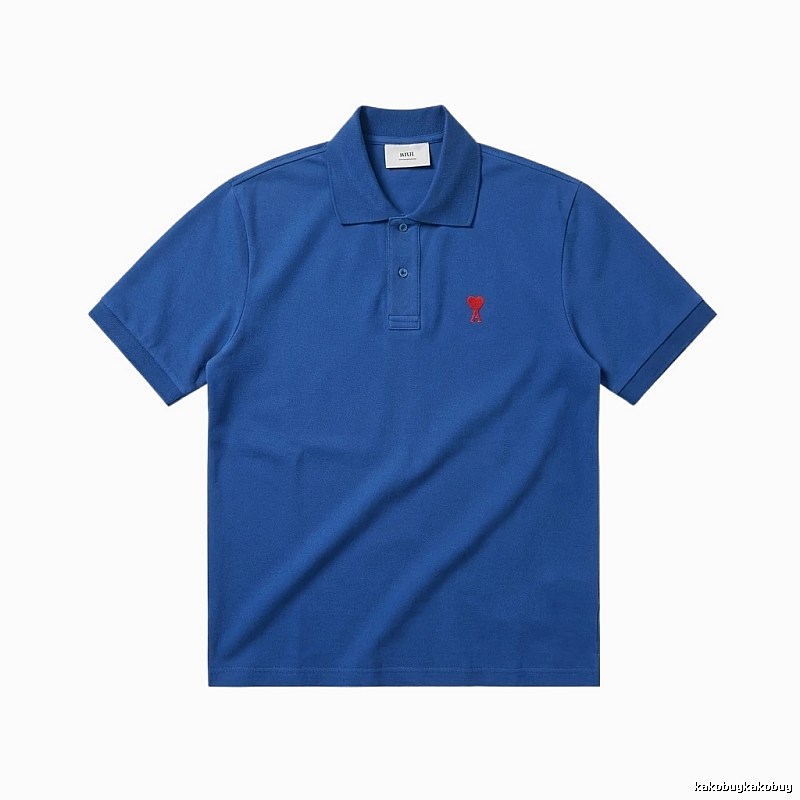AMI Love Trend Brand Blue Polo Shirt