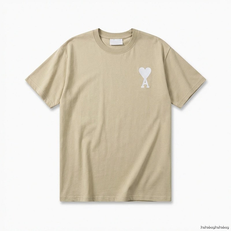 AMI minimalist style beige T-shirt