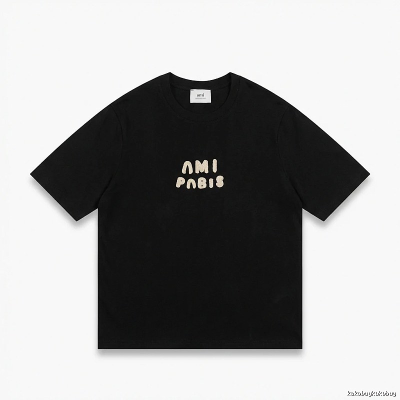 AMI Paris Alphabet Style Black T-shirt