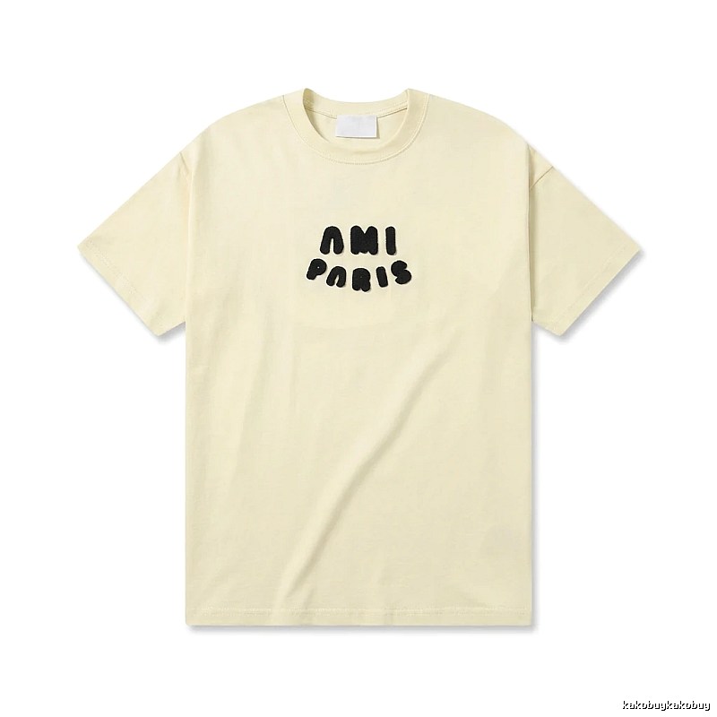 AMI Paris Casual Style Off-White T-shirt