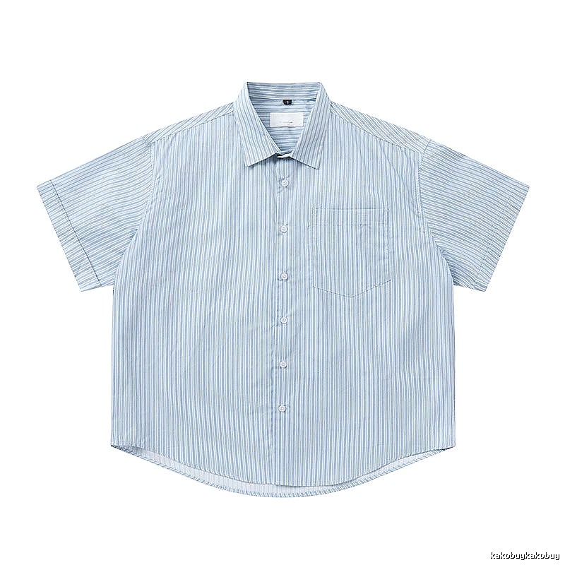 AMI striped minimalist style blue shirt
