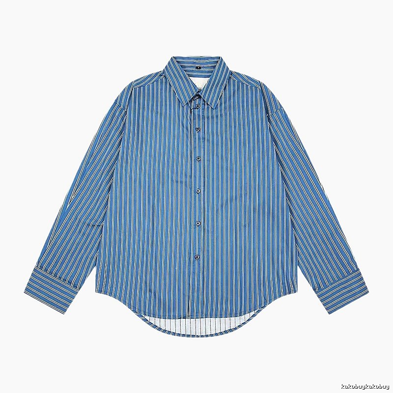 AMI striped retro-style blue shirt