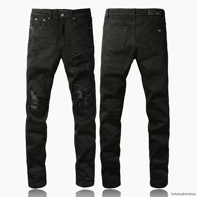 AMI Trendy Black Pants with Holes