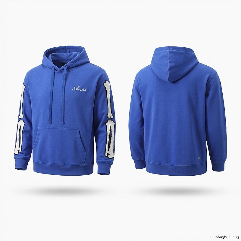 AMIRI Bone Pattern Cool Style Blue Hoodie