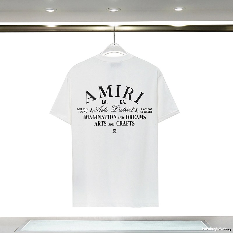 Amiri Casual Graphic T-shirt White Blue Amiri for Comfortable Styling