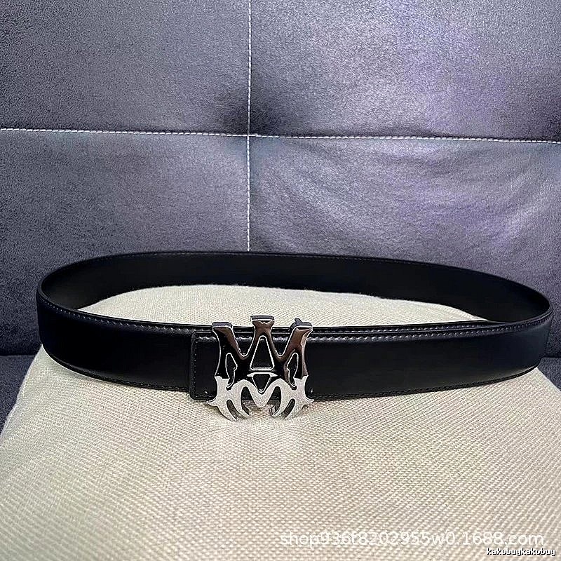 Amiri Casual Logo belt Black Belt Metallic for Streetwear Looks