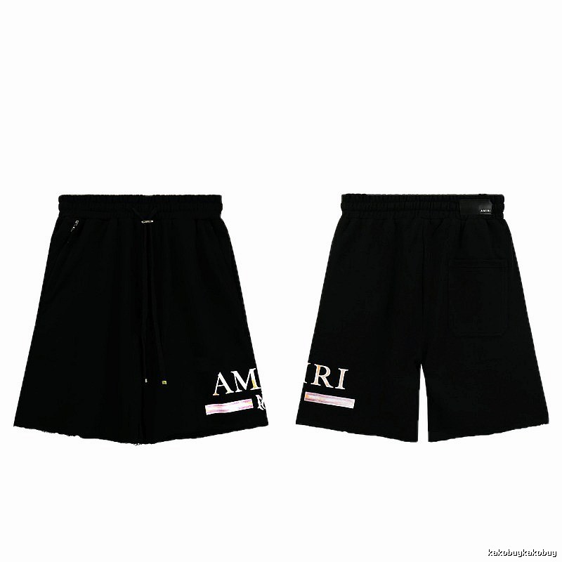 AMIRI Letter Print Street Style Black Shorts