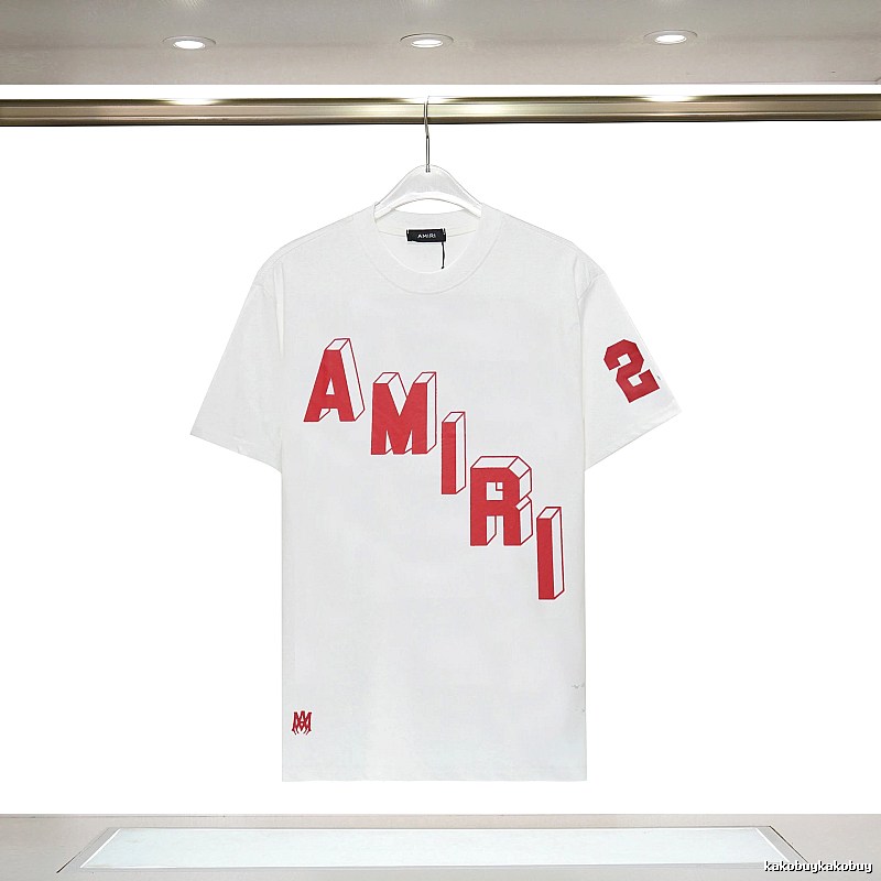 Amiri Patterned Graphic T-shirt White Blue Amiri with Signature Styling