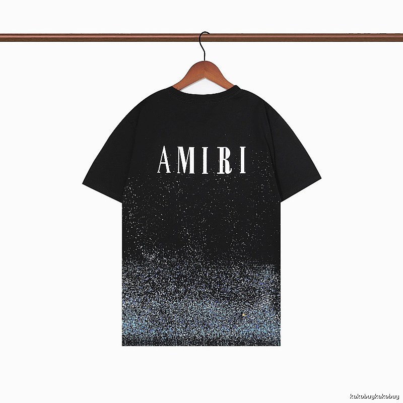 Amiri Premium Style Graphic T-shirt White Blue Amiri for Resort Outfits