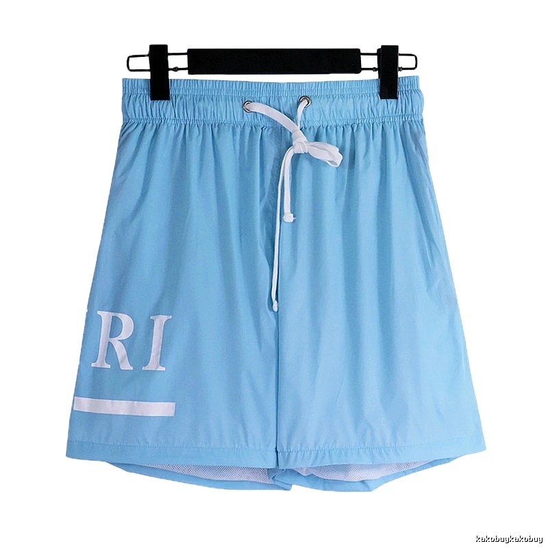 AMIRI Print Collection Street Style Light Blue Shorts