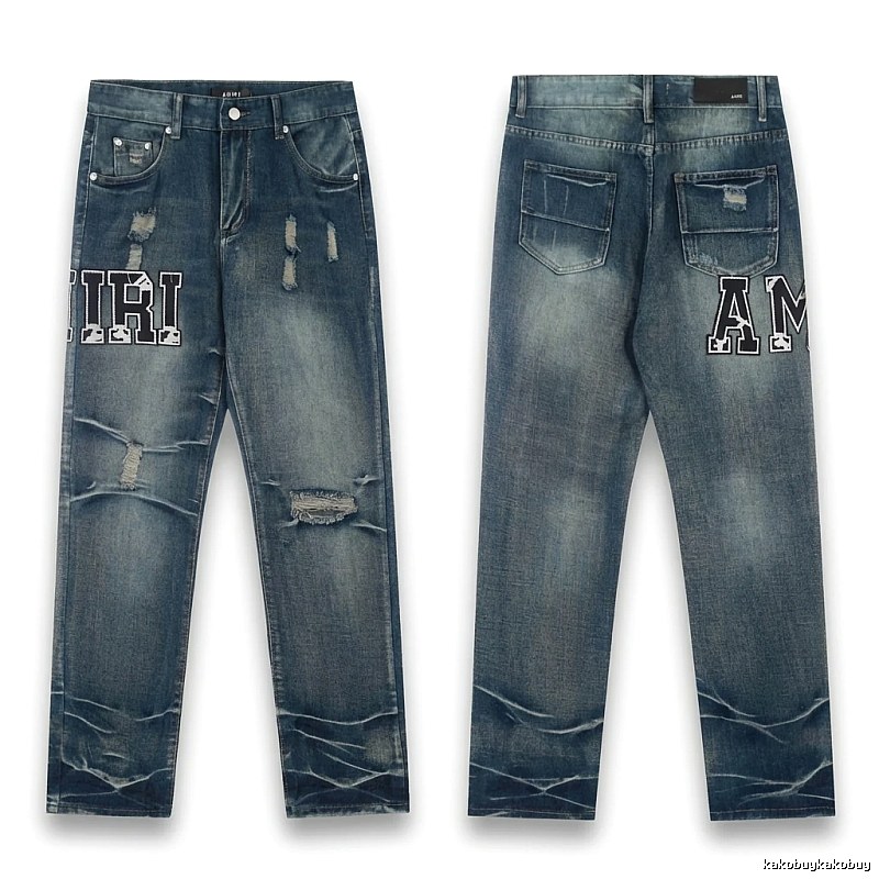 AMIRI ripped denim blue jeans