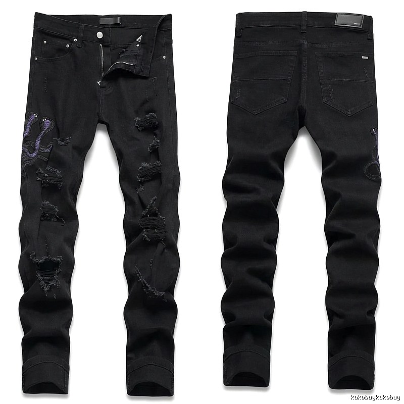 AMIRI Ripped Trendy Black Pants