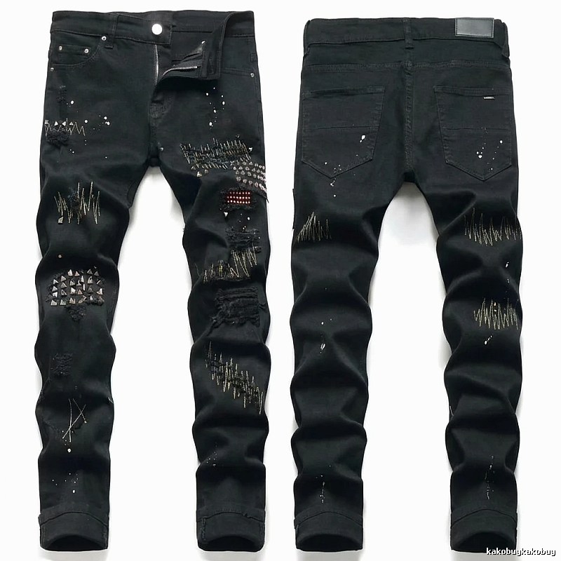 AMIRI Ripped Trendy Black Pants