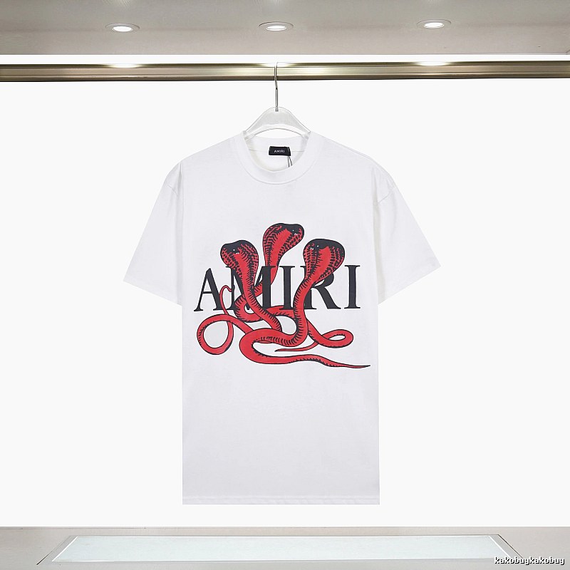 Amiri Travel Graphic T-shirt White Blue Amiri with Modern Look