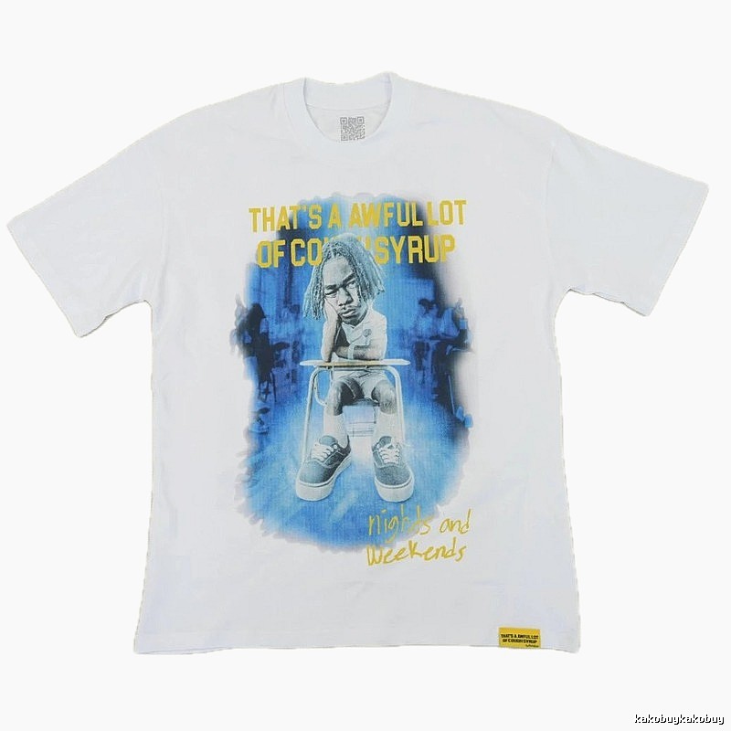 AwfulLot Portrait Print Hip-hop Style White T-shirt