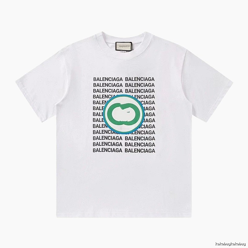 Balenciaga All-over Print Trendy Style White T-Shirt