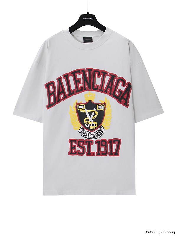 Balenciaga Badge Style White T-shirt