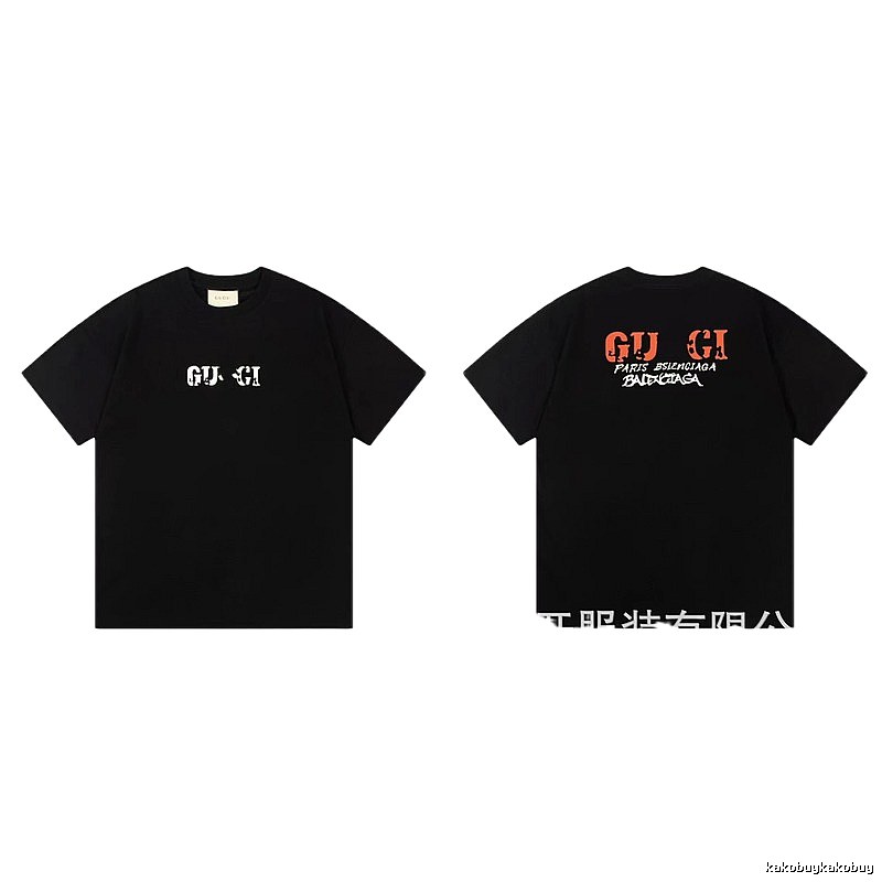 Balenciaga Co-branded Street Style Printed Black T-Shirt