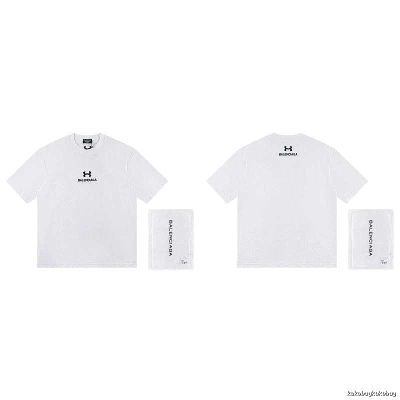 Balenciaga Co-branded Trendy Printed White T-Shirt