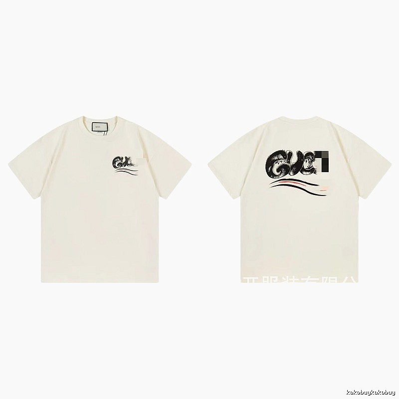 Balenciaga Graffiti Street Style Off-White Short-Sleeve T-Shirt