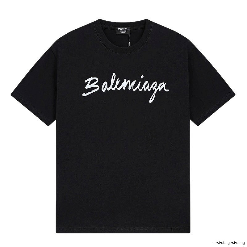 Balenciaga Handwritten Trendy Style Black T-shirt