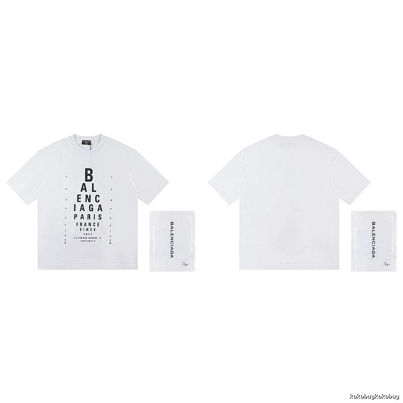 Balenciaga Letter Print Street Style White T-Shirt