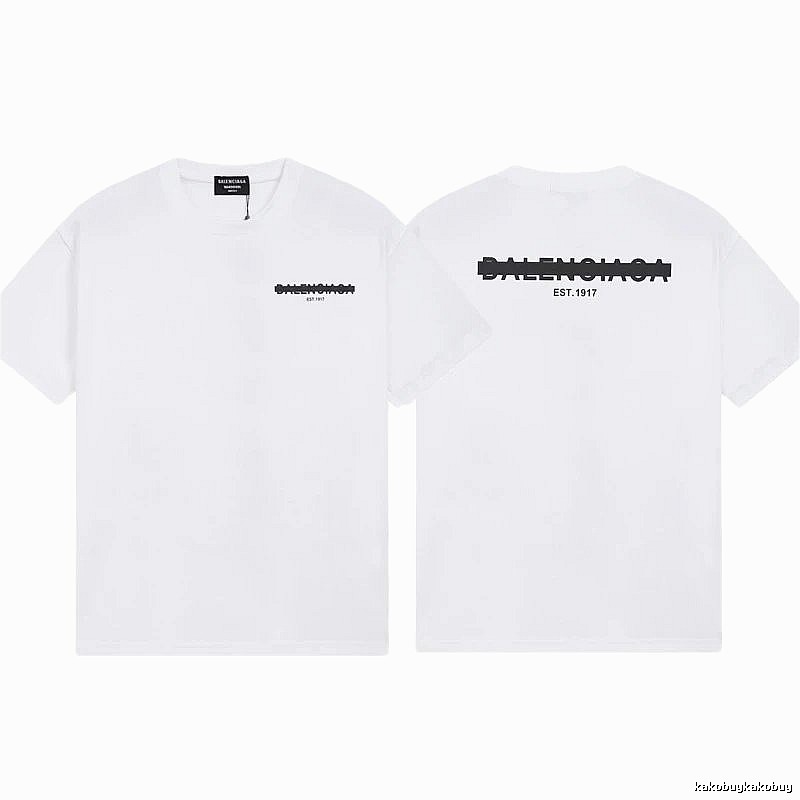 Balenciaga Letter Print Streetwear Style White T-Shirt