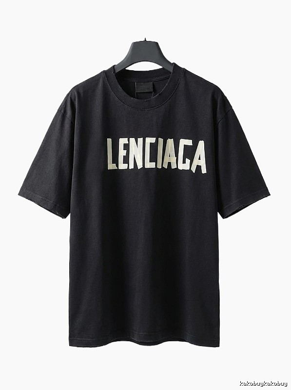 Balenciaga letter-style black T-shirt
