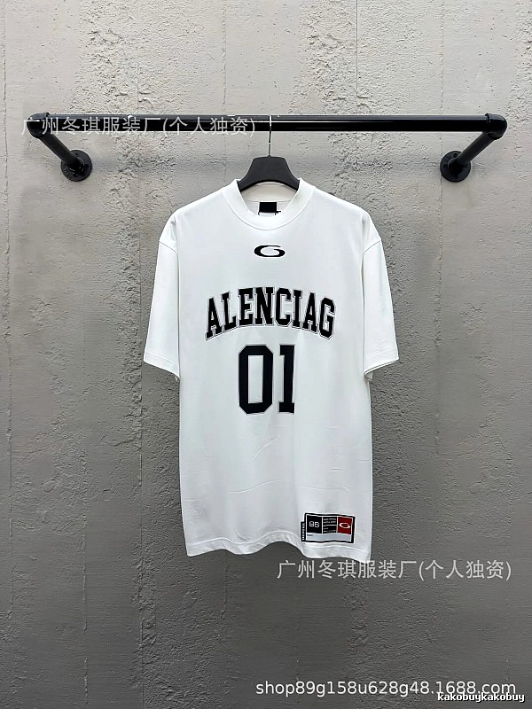 Balenciaga letter-style white T-shirt