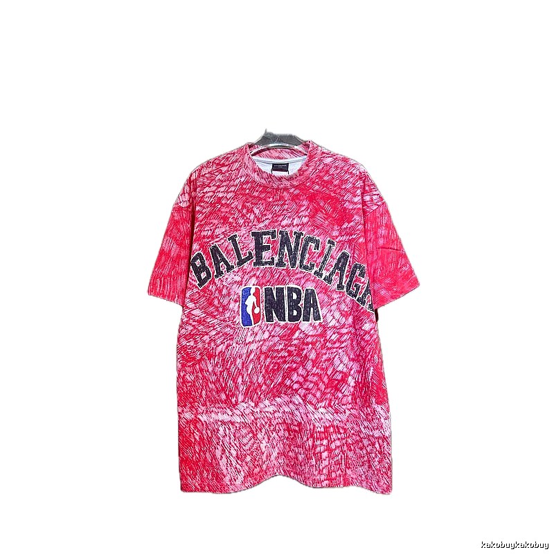 Balenciaga NBA co-branded red T-shirt