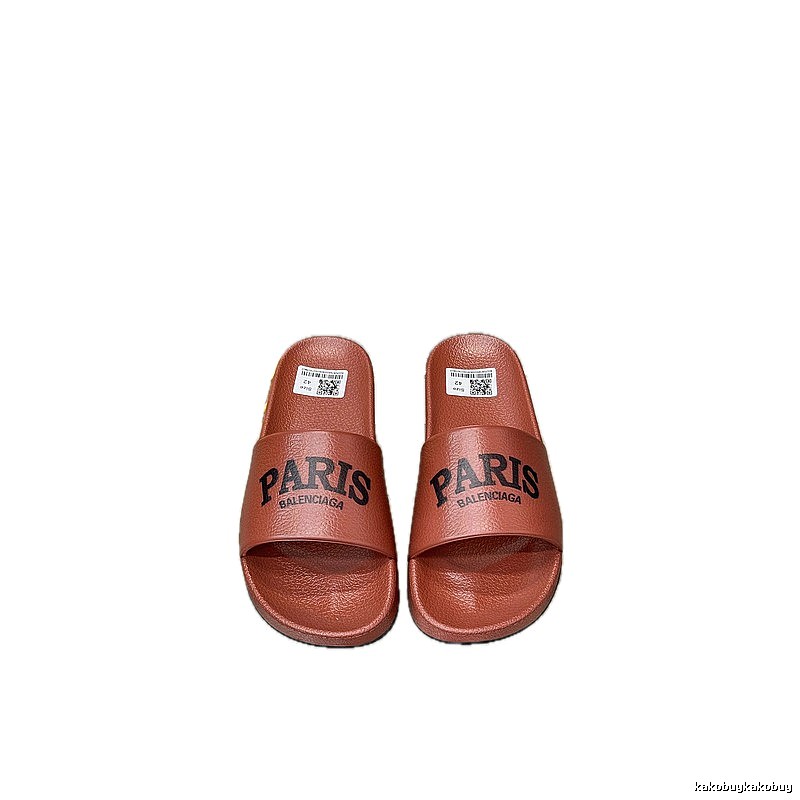 Balenciaga PARIS Streetwear Brand Brick Red Slippers