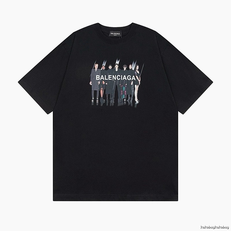 Balenciaga Portrait Print Trendy Black T-Shirt