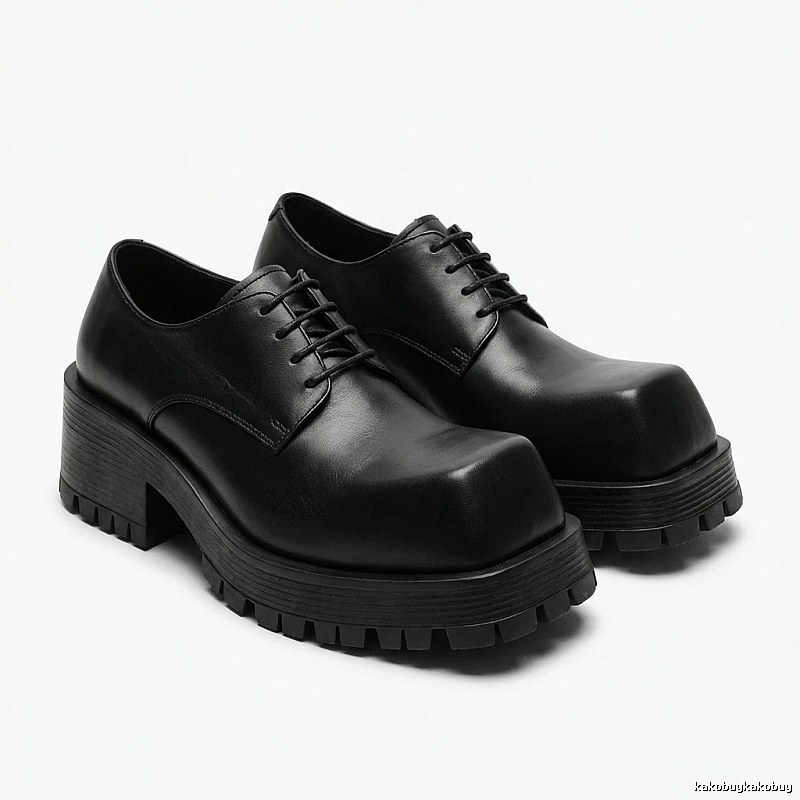 Balenciaga thick-soled British-style leather shoes