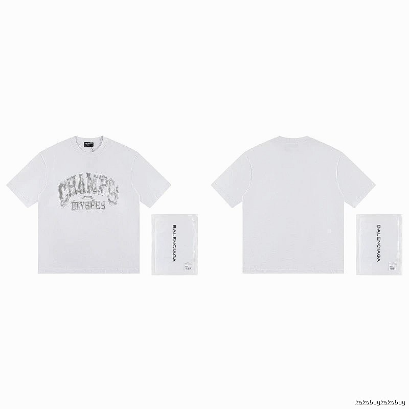 Balenciaga Vintage Distressed Lettering White T-Shirt