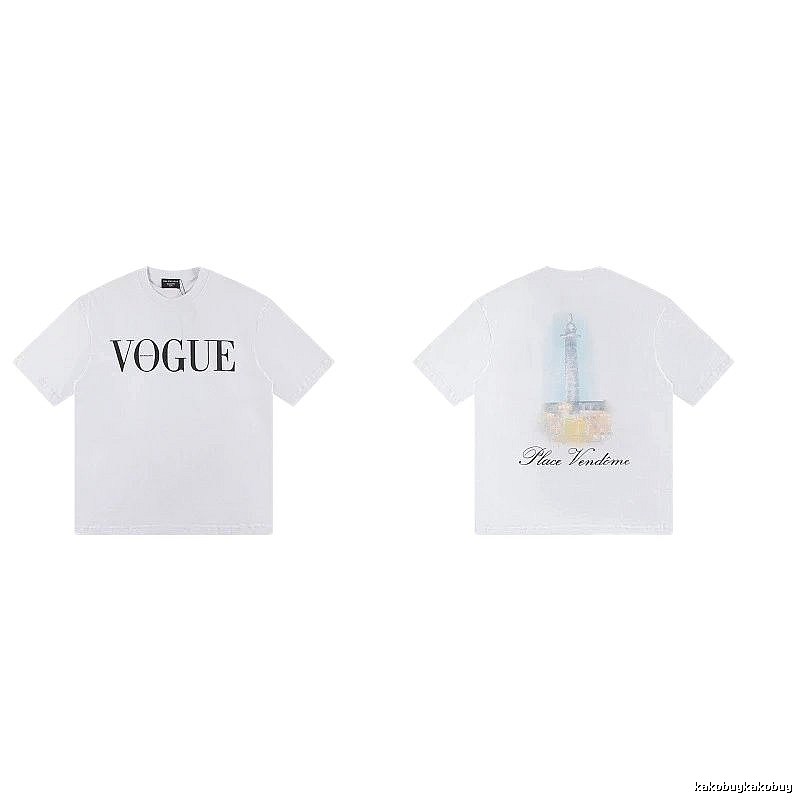 Balenciaga VOGUE Printed Trendy White T-Shirt