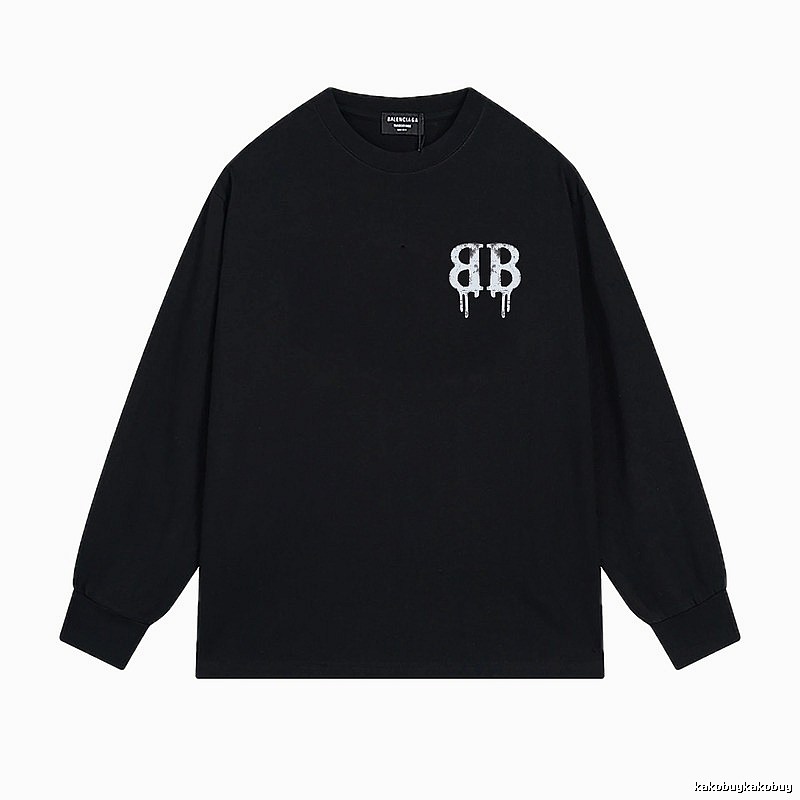 Balenciaga's dark style black long T-shirt