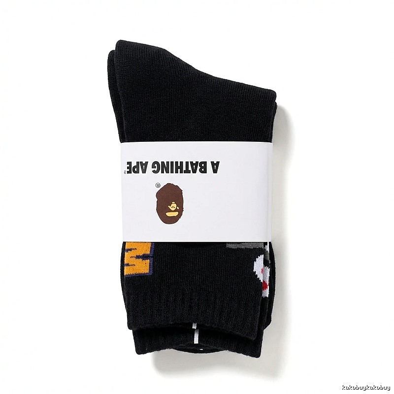 Bape Ape Head Trendy Brand Black Socks