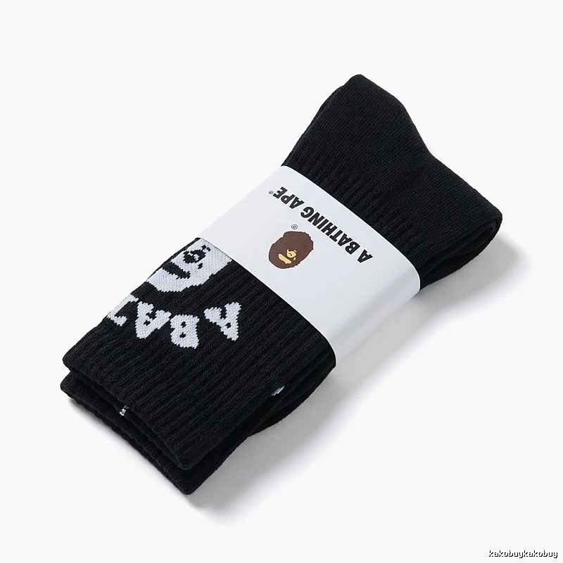 Bape Ape Head Trendy Cool Black Socks